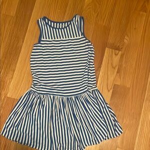 Blue and White Striped Sleeveless Dress